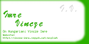 imre vincze business card